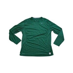 Nike Mens Pro Combat Fitted Long Sleeve Shirt Green XL Performance Dri Fit